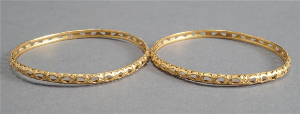 TWO HIGH KARAT 21 KARAT YELLOW GOLD 32a145