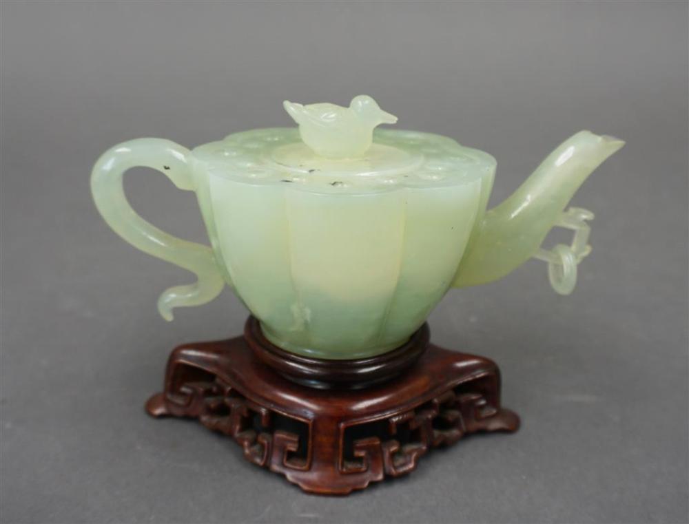 CHINESE CARVED HARDSTONE TEAPOT