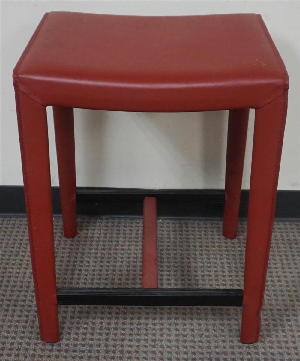 CONTEMPORARY RED VINYL UPHOLSTERED 32a1f1