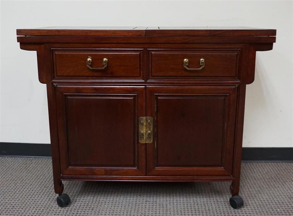 CHINESE TEAK FOLD TOP SERVING CART  32a210