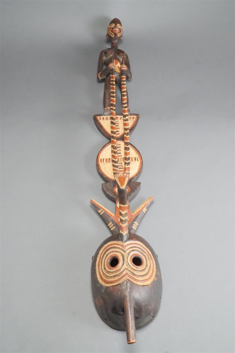 AFRICAN CARVED WOOD FIGURAL MASKAfrican