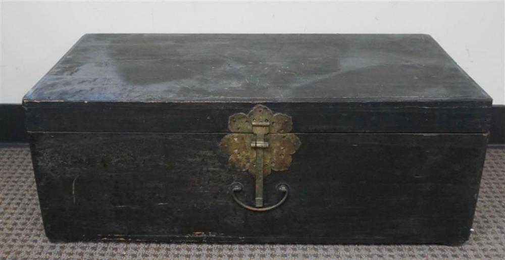 JAPANESE STAINED WOOD LIFT-TOP CHEST,