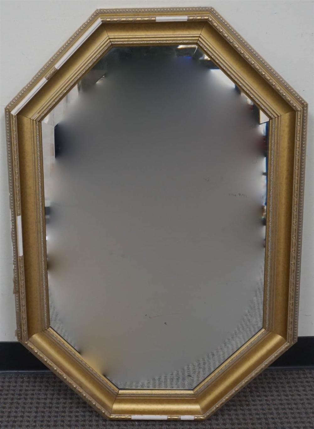 OCTAGONAL GILT FRAME MIRROR, 38