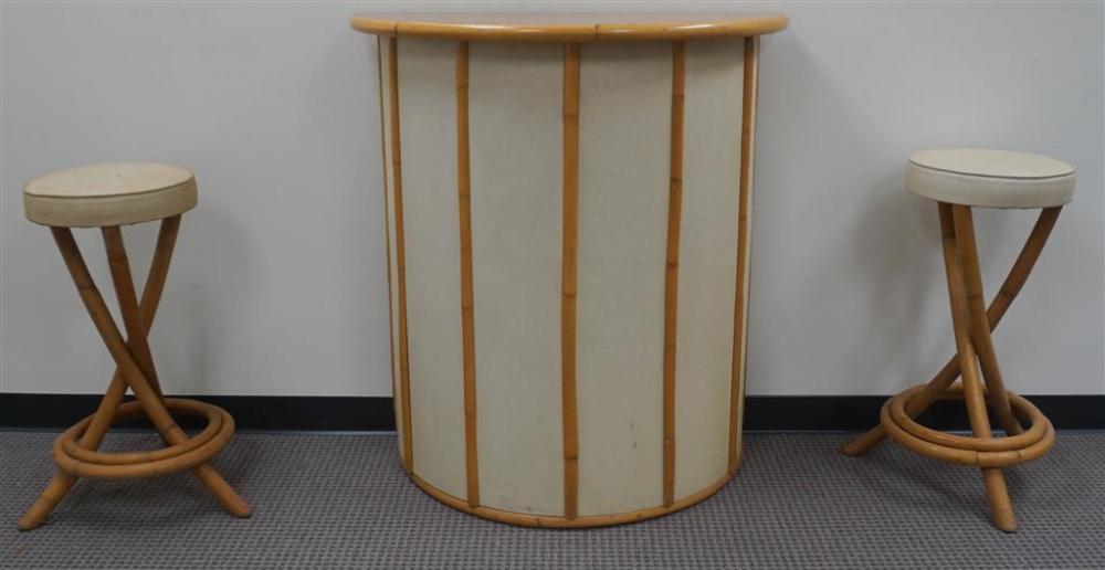 RATTAN MOUNTED FRUITWOOD DEMILUNE 32a24a