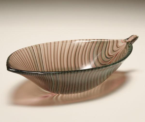 Venini leaf glass dish, designed
