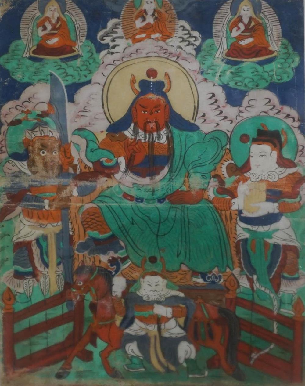 TIBETAN THANGKA FRAMED 14 1 2 32a25a