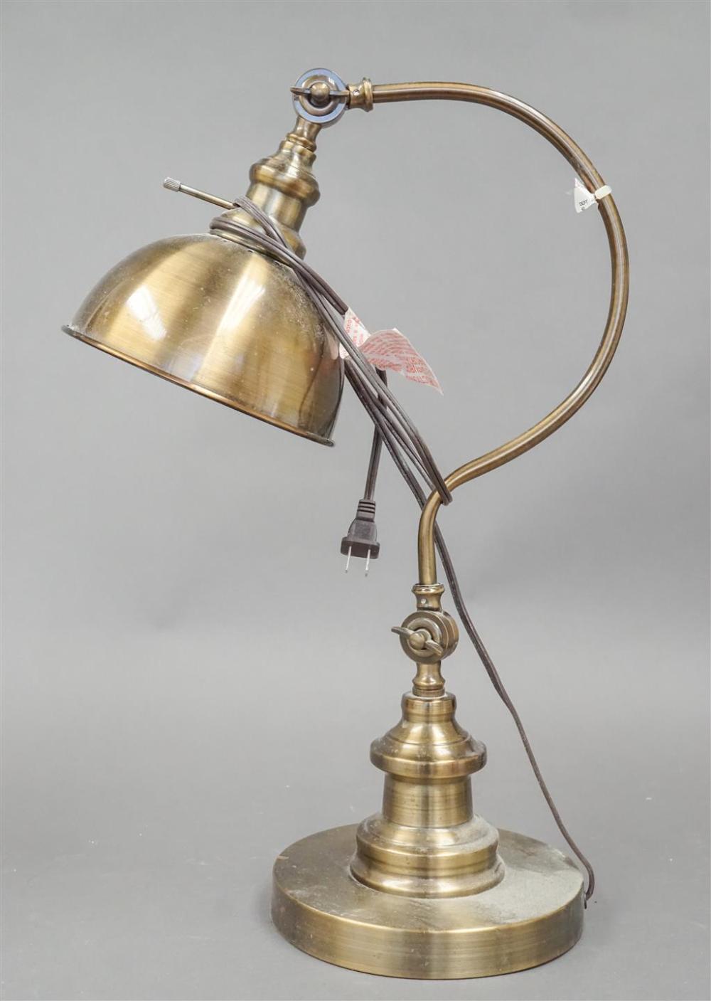 BRASS FINNISH DESK LAMP, H: 22-1/4