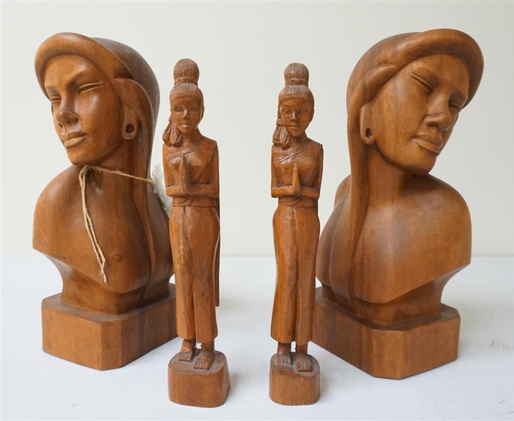 SET WITH FOUR INDONESIAN CARVED 32a28c