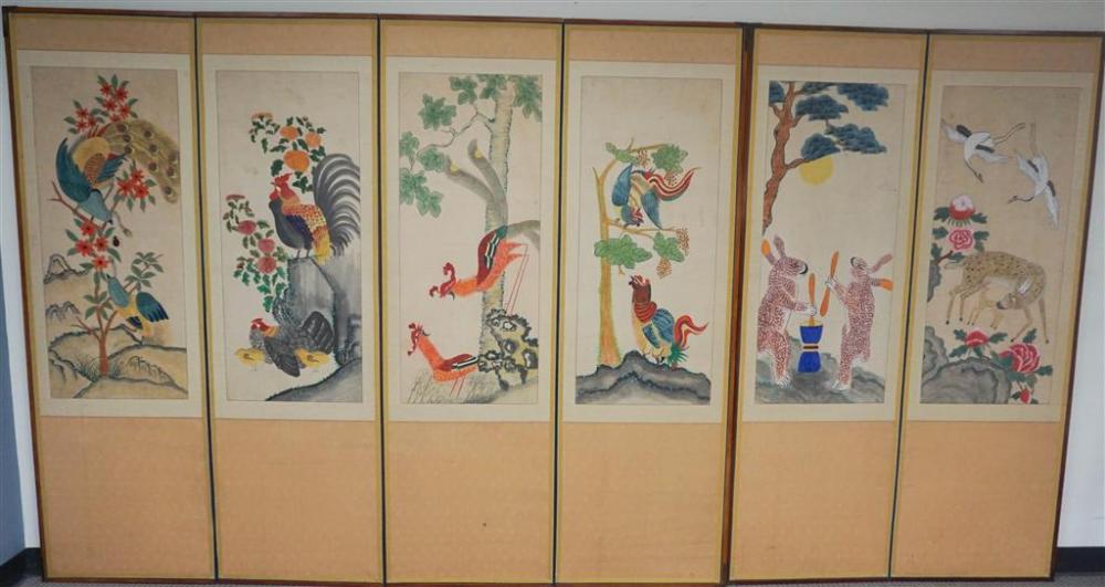 TWO CHINESE FOLDING SCREENS, H