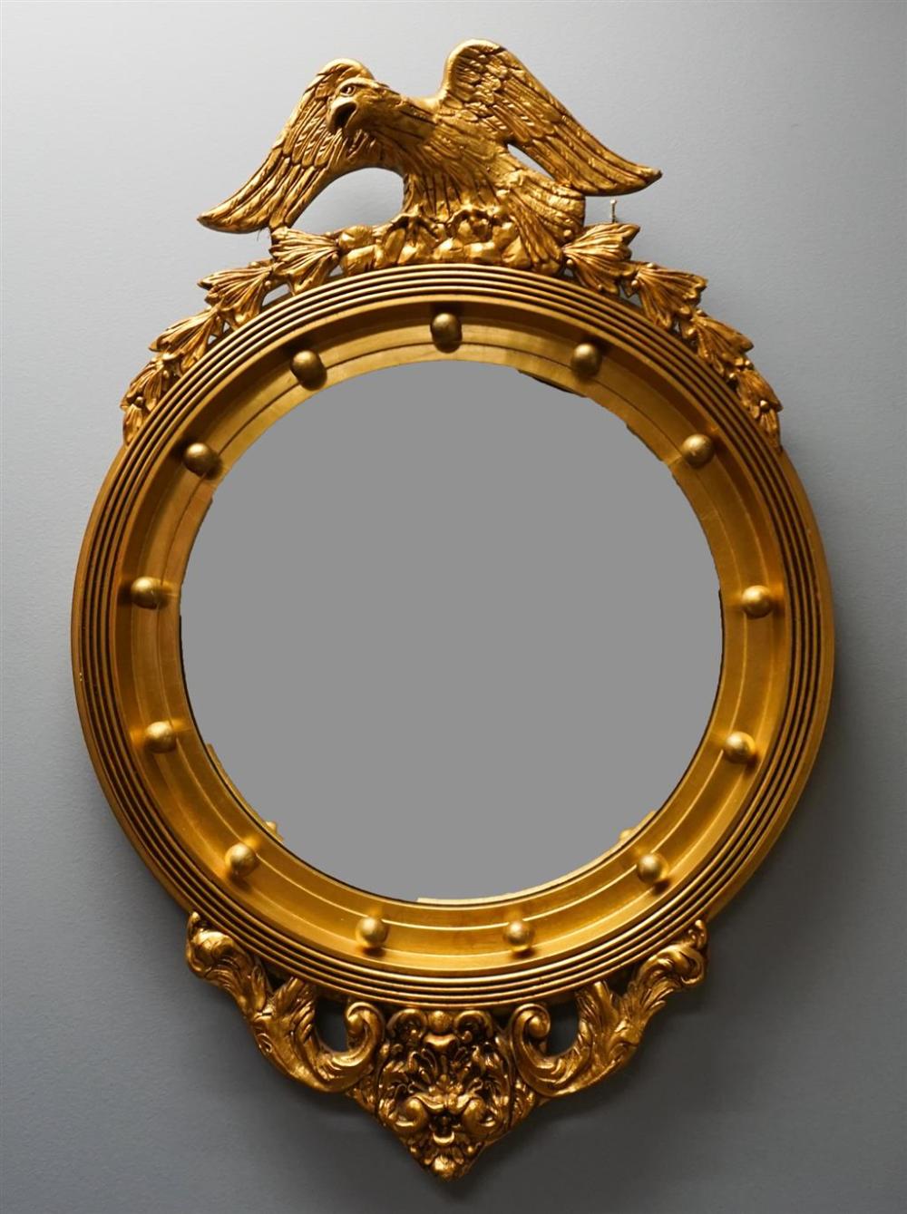 FEDERAL STYLE GILT CONVEX MIRROR  32a304