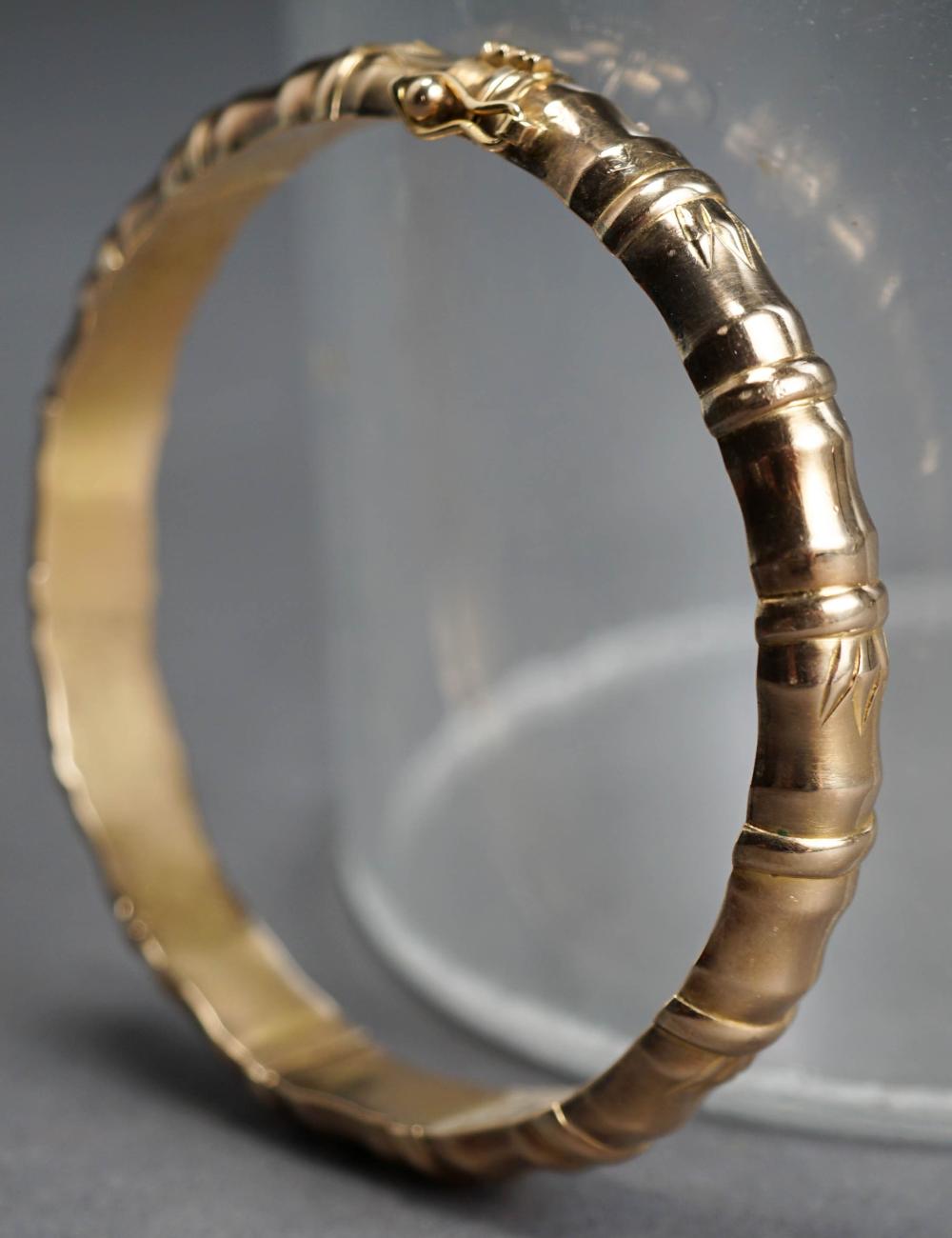 14 KARAT YELLOW GOLD BAMBOO BANGLE 32a321