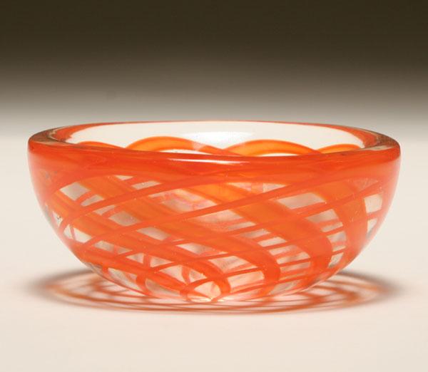 Seguso Murano glass bowl, internally