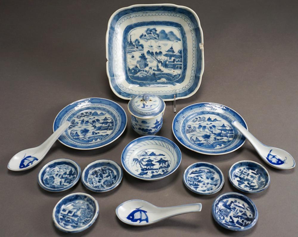 FOURTEEN CHINESE BLUE AND WHITE