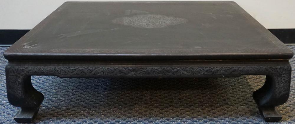 CHINESE INCISED BLACK LACQUER LOW 32a3e8