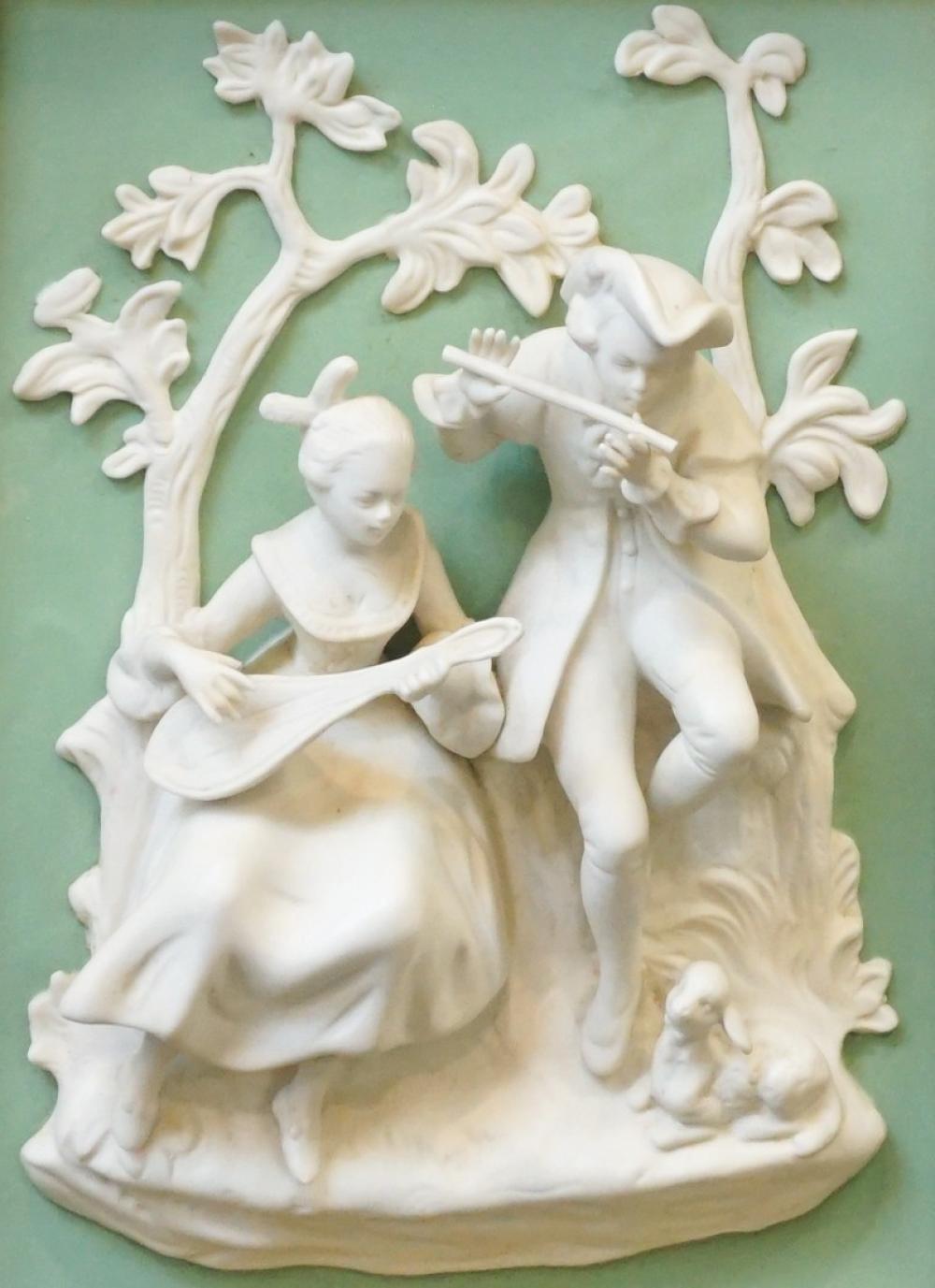 CAPODIMONTE PORCELAIN PLAQUE OF TWO