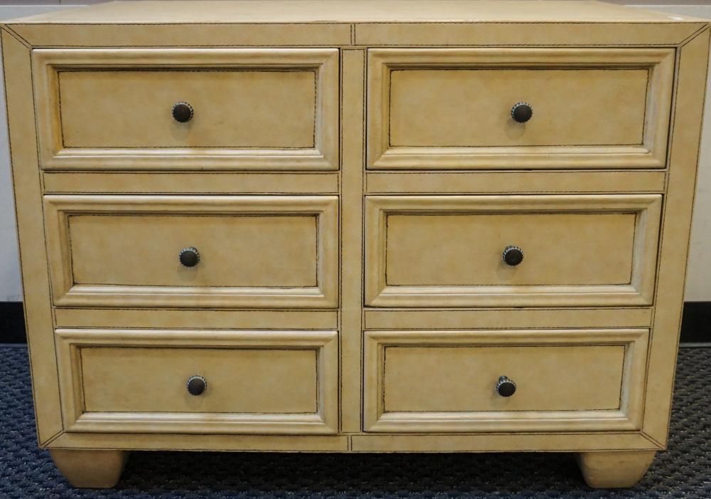 LEXINGTON CREAM LEATHER MOUNTED CHEST