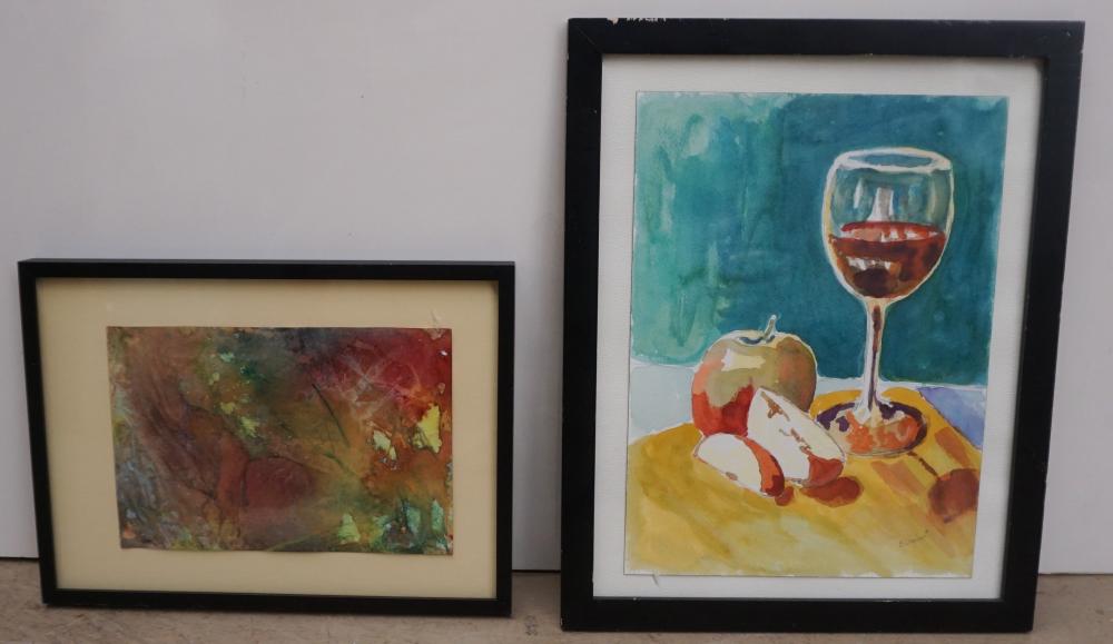 FOUR ASSORTED ARTWORKS, FRAMED: