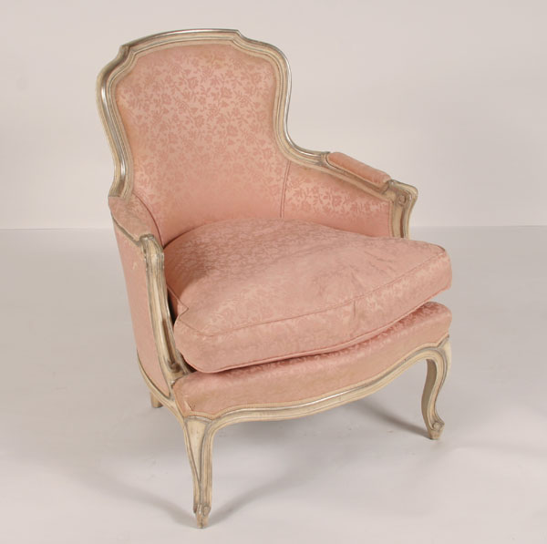 Upholstered Louis XV-style bergere chair;