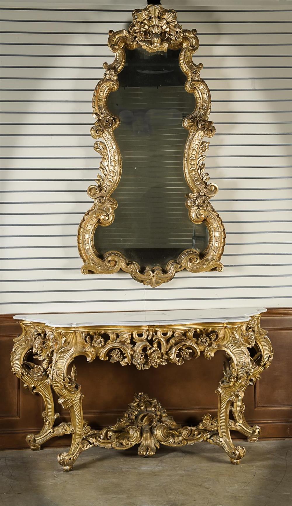 LOUIS XV STYLE GILTWOOD MARBLE 32a514