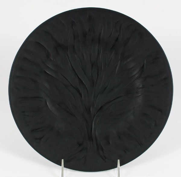 Lalique opaque black glass plate 51087