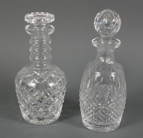 Waterford decanters; two clear