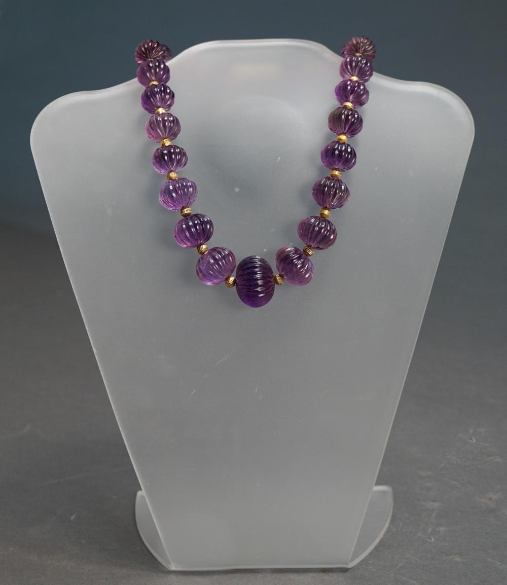 AMETHYST BEAD NECKLACE L 17 1 4 32a592
