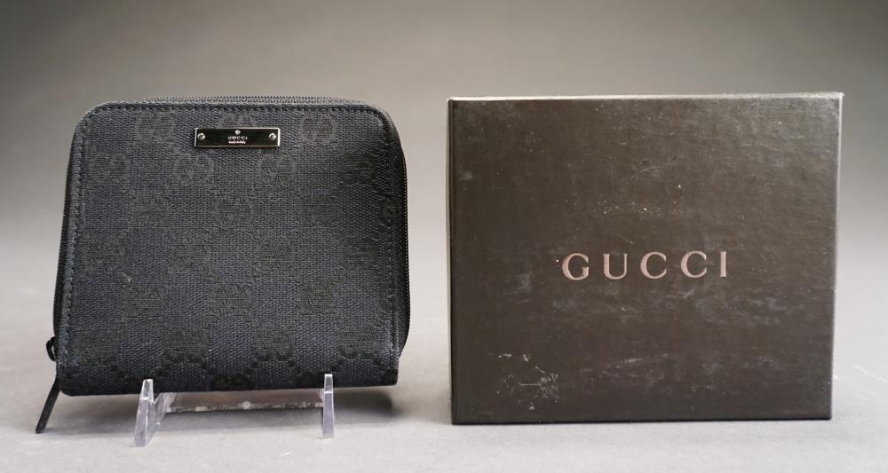 GUCCI BLACK MONOGRAM CANVAS ZIP 32a5f4