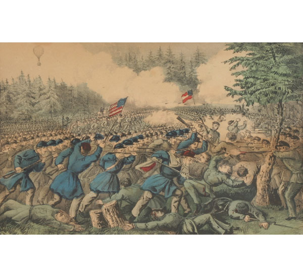 Currier and Ives print The Battle 510b0