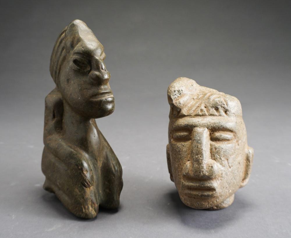 TWO SOUTH AMERICAN CARVED STONE 32a710