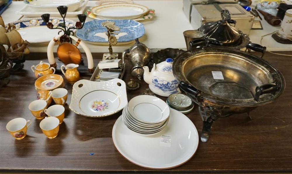 SMALL GROUP WITH SILVER PLATE TABLE