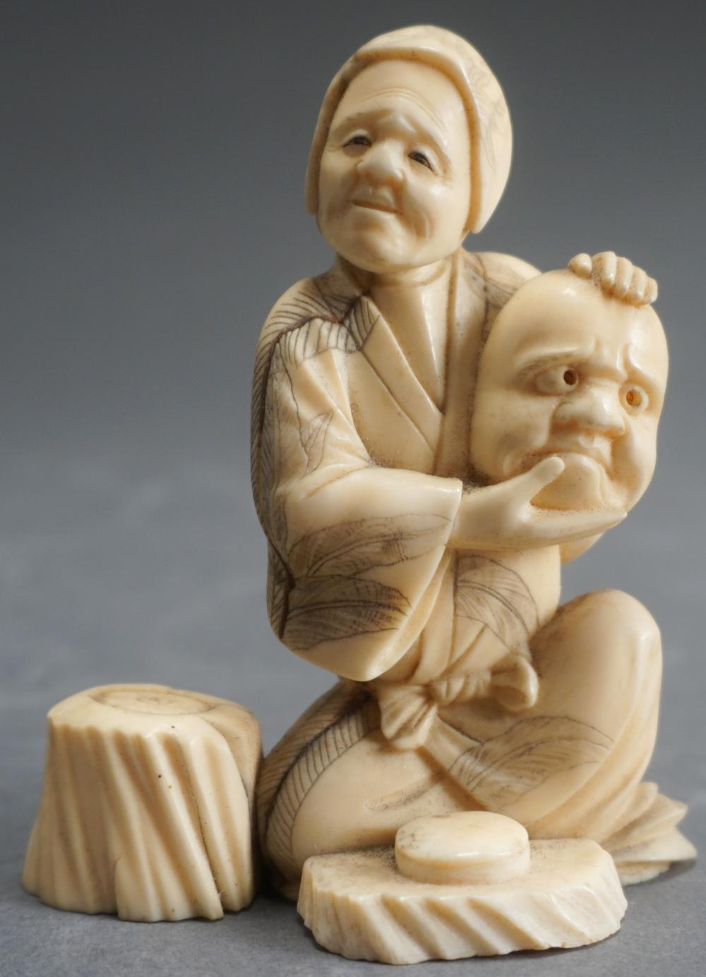 CHINESE CARVED FIGURE OF A WOMAN