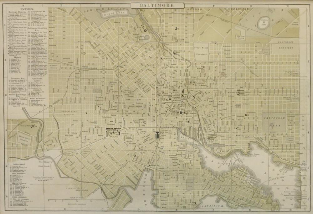 MAP OF BALTIMORE REPRODUCTION 32a7e5