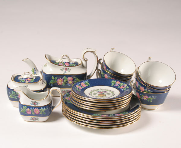 Copeland Spode floral tea set including