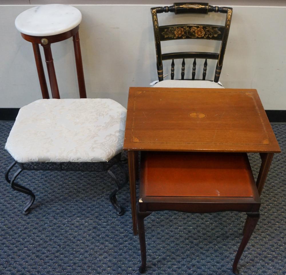 TWO SIDE TABLES, STENCIL DECORATED