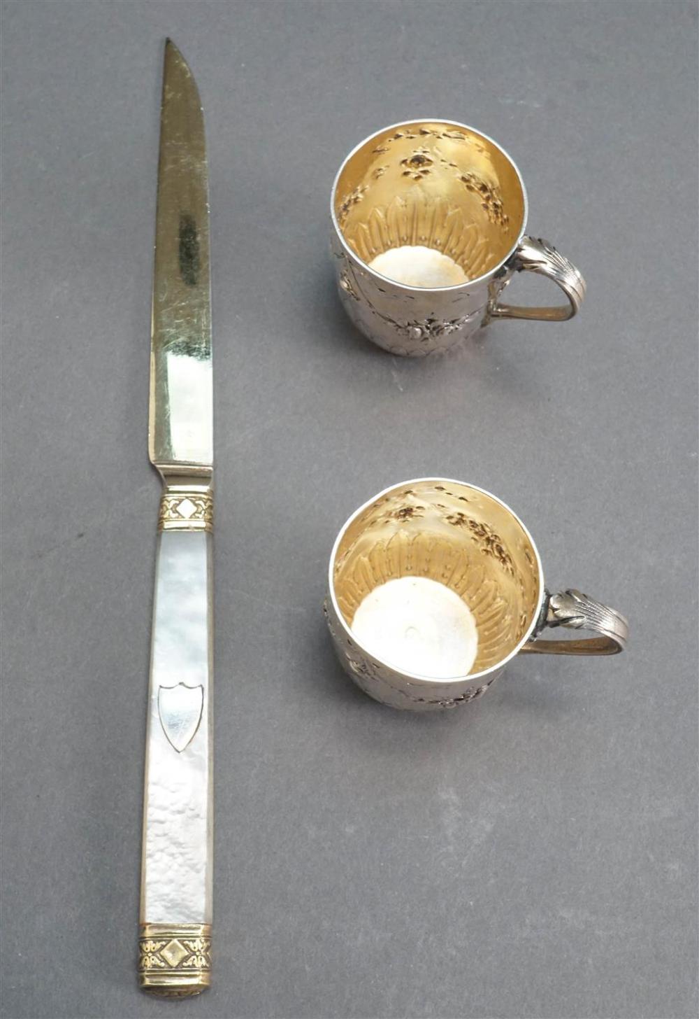 TWO FRENCH GILT 950 SILVER CUPS 3281f3