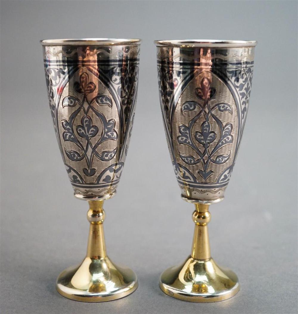 PAIR RUSSIAN GILT NIELLO AND 875 SILVER 328205