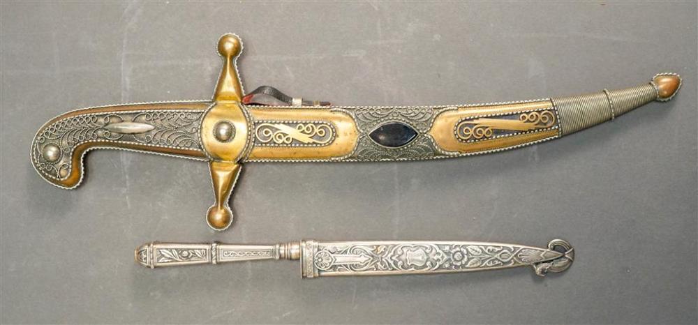 TWO INDO PERSIAN KNIVES WITH SHEATHSTwo 328211