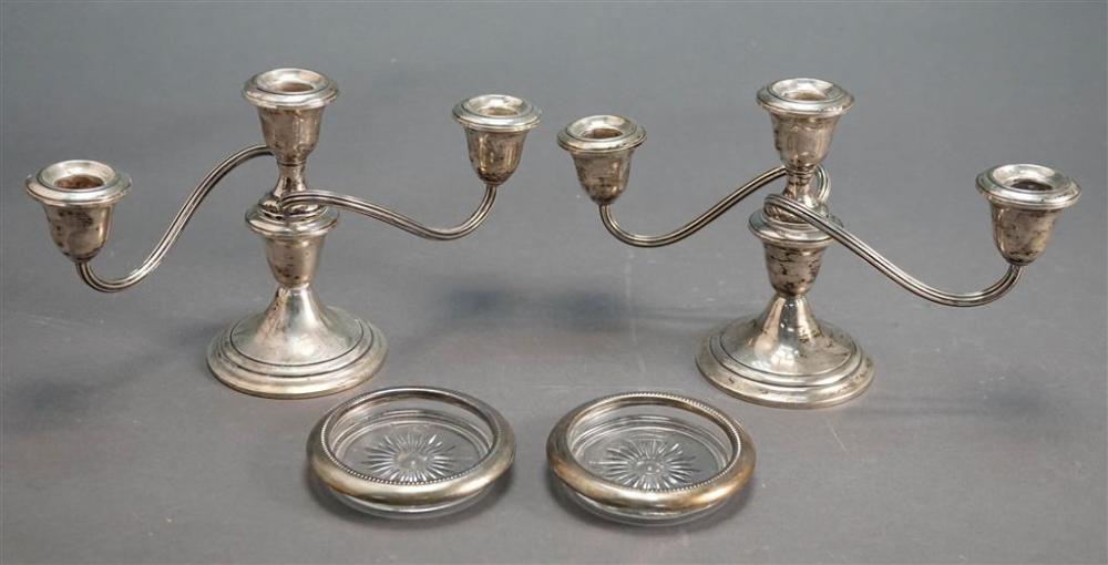 PAIR WEIGHTED STERLING THREE-LIGHT