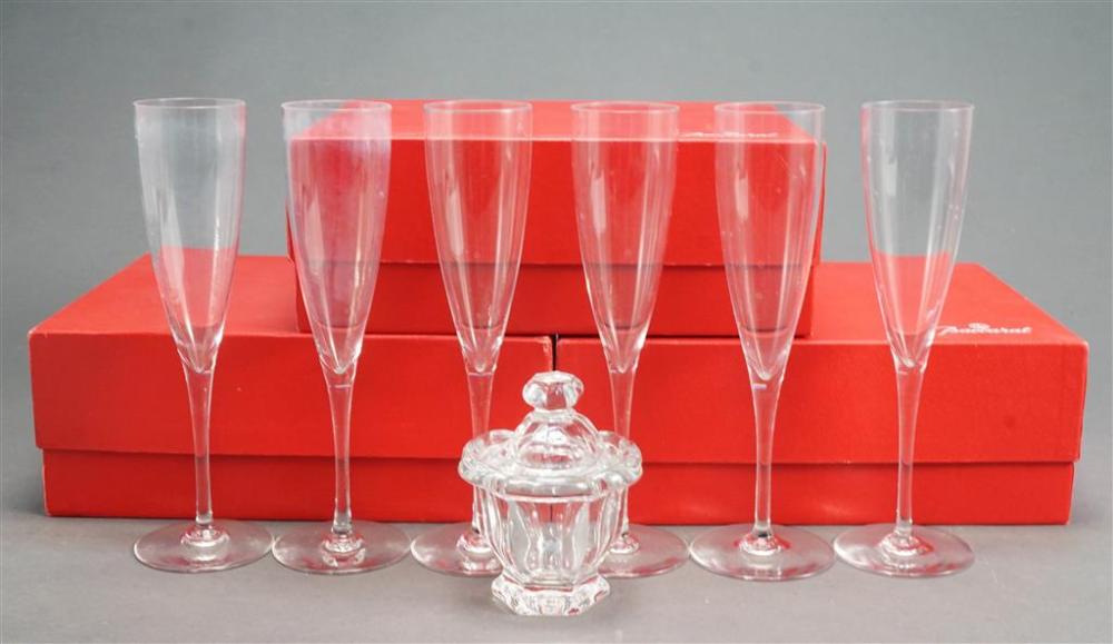 SET WITH SIX BACCARAT CRYSTAL CHAMPAGNE 32823a