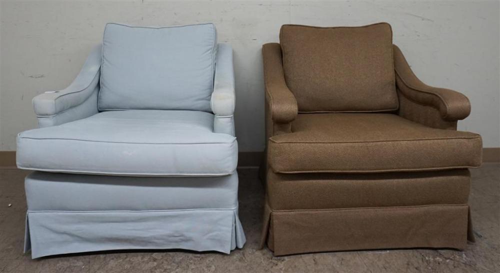 TWO UPHOLSTERED LOUNGE CHAIRSTwo