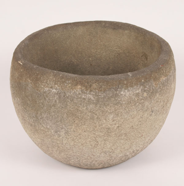 Large stone bowl. 42.5 lbs. 8 3/4"H.