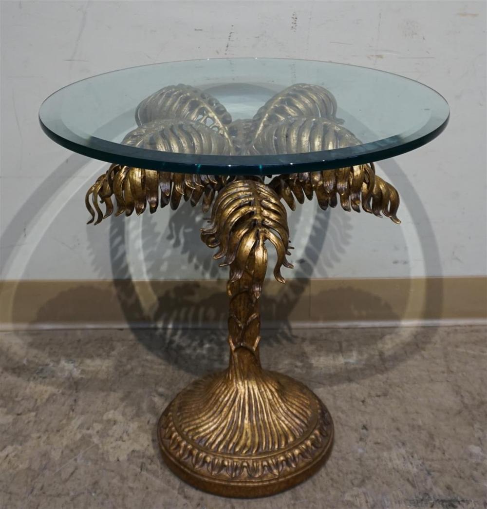 GILT METAL PALM TREE BASE ROUND