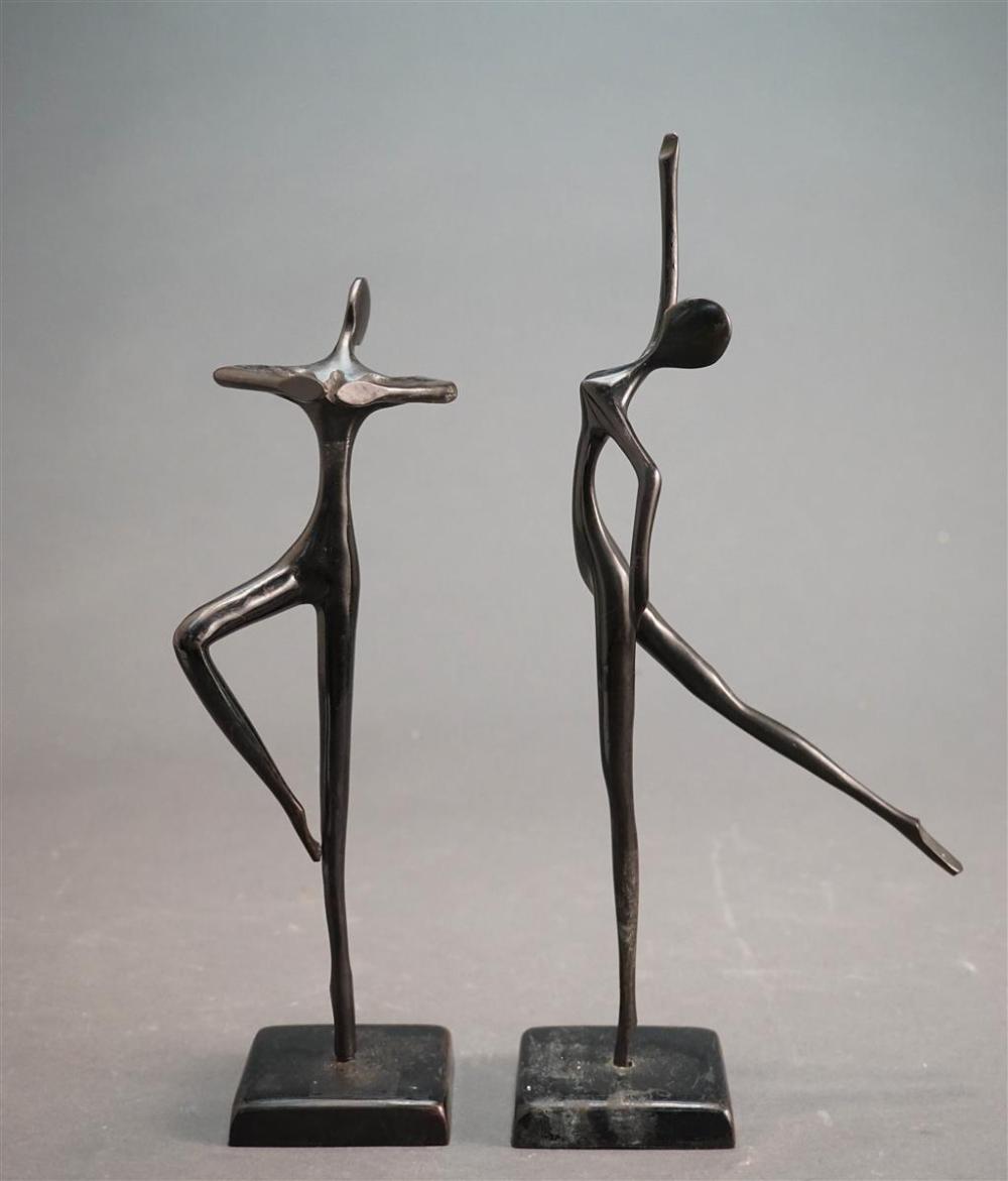 PAIR OF PATINATED METAL FIGURES