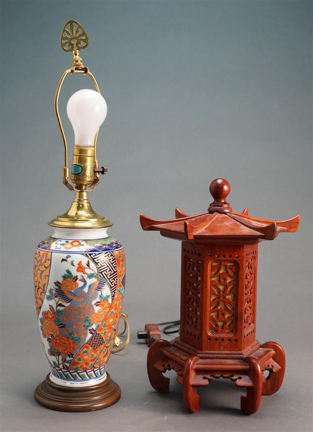TWO ASIAN STYLE LAMPS, H OF TALLER: