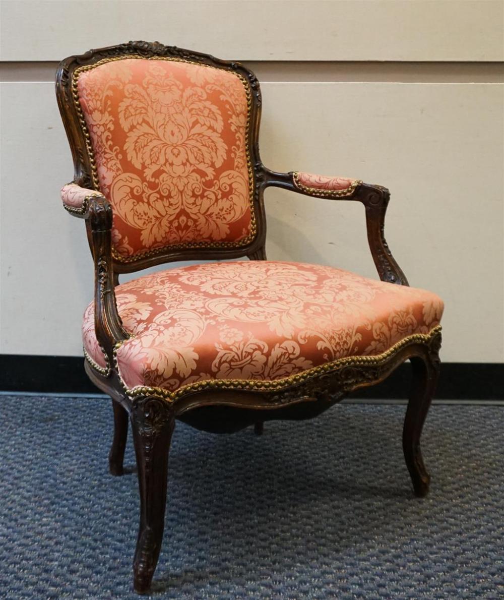 LOUIS XV STYLE UPHOLSTERED FRUITWOOD