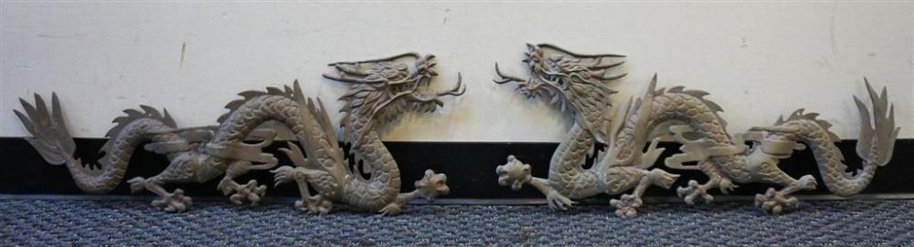 PAIR OF CHINESE DRAGON PATINATED 3283f6