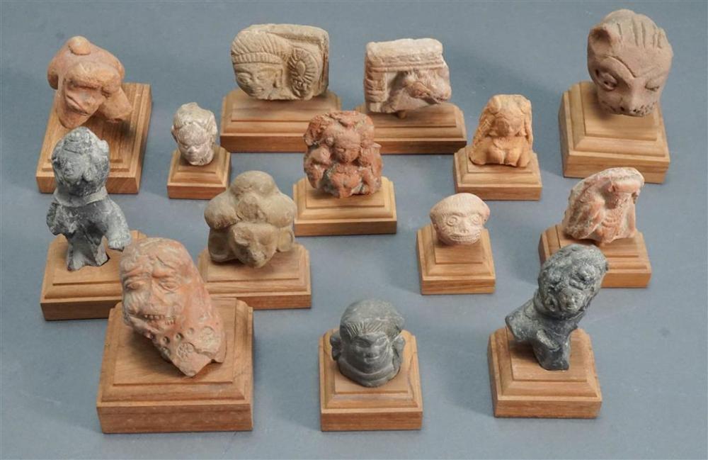 FOURTEEN INDIAN STONE AND TERRACOTTA