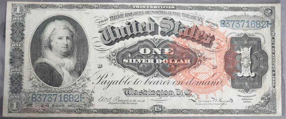 U S 1886 1 DOLLAR SILVER CERTIFICATE  328467