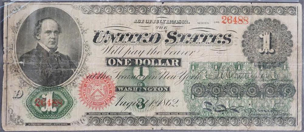 U.S. 1862 1-DOLLAR NOTE, LARGE SIZEU.S.