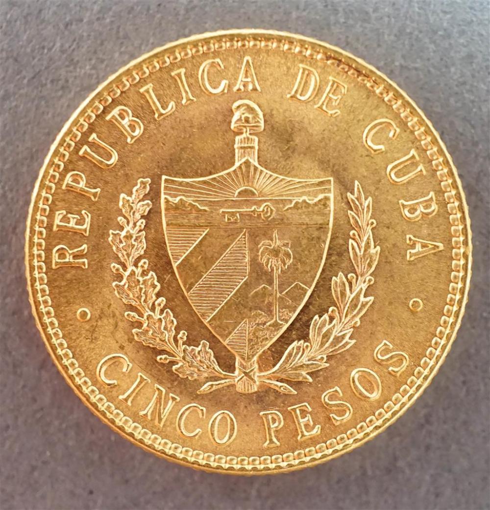 CUBAN 1916 5 PESOS GOLD COINCuban 328477